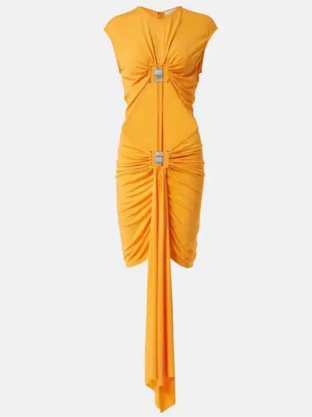 CHRISTOPHER ESBER Yellow cutout dress with Draped Front US 2